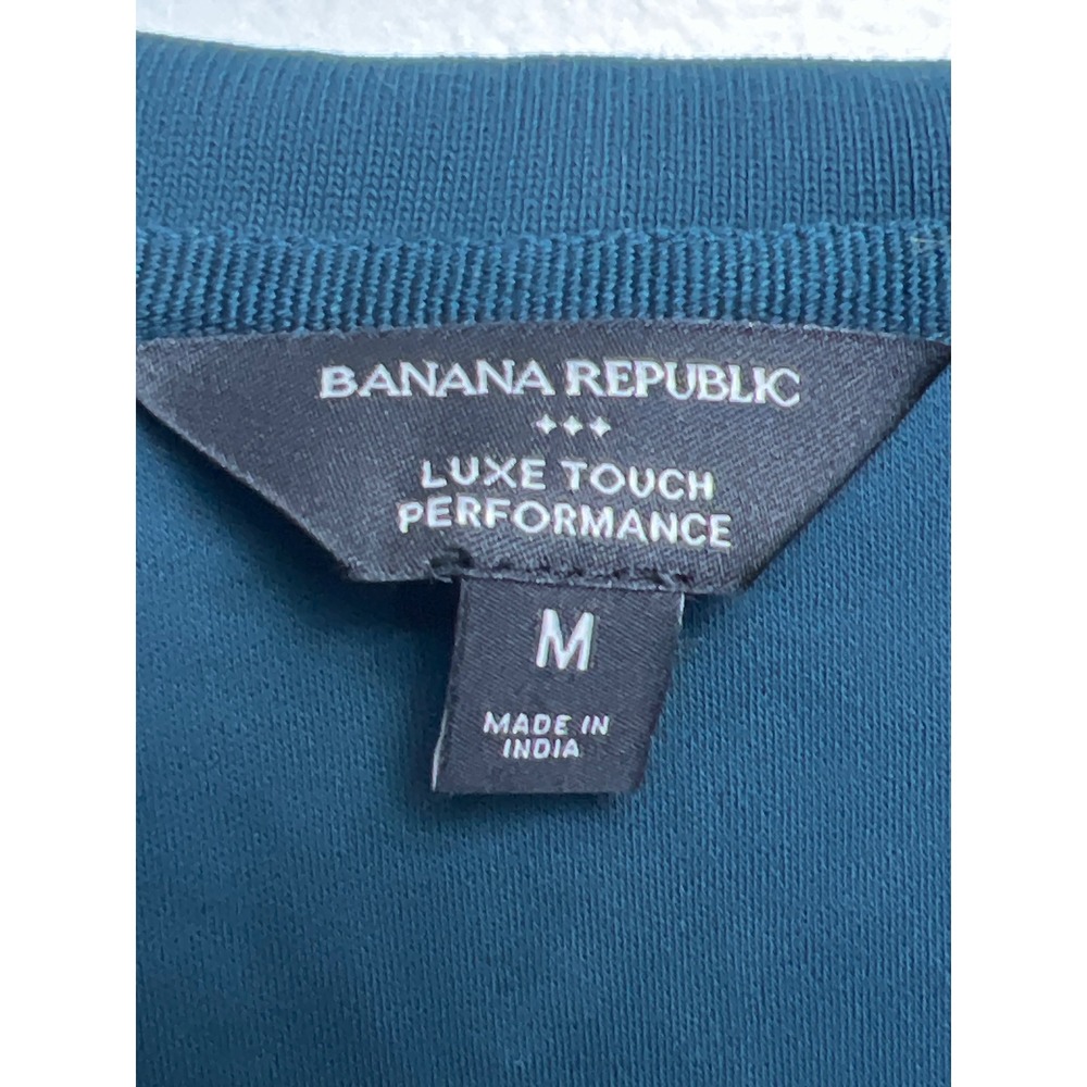 Banana‎ Republic Luxe Touch Performance Polo Shirt Teal Green Mens M Golf Pickle - Picture 2 of 7